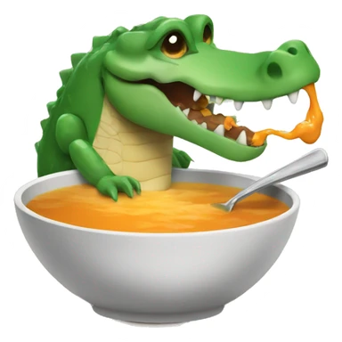 crocodile eating soup sticker