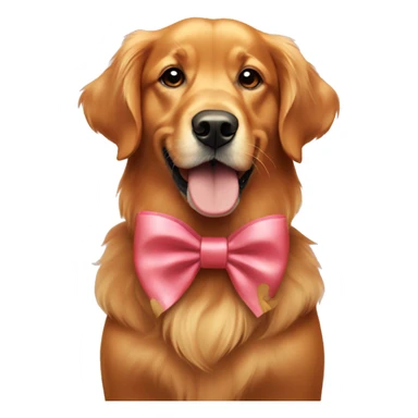Red golden retriever with bows  sticker