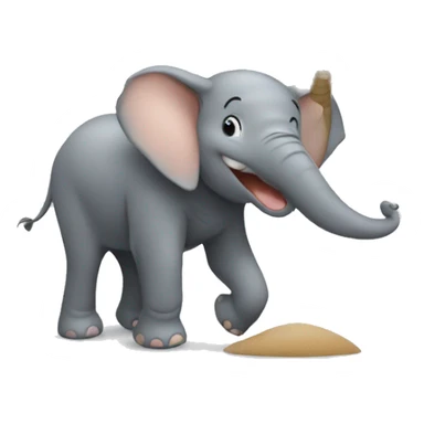elephant laughs under the palm tree sticker