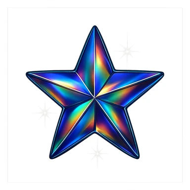 mini star with a prism effect, glamorous and stylish, no background sticker
