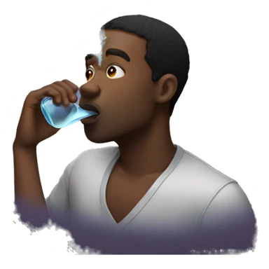 Black man inhaling galaxy gas sticker