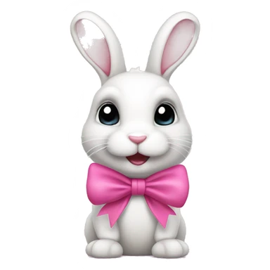 bunny with pink bow sticker
