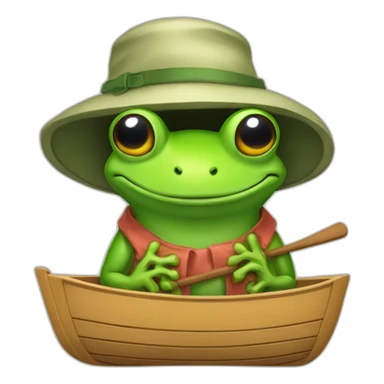 Bucket hat frog rowboat sticker