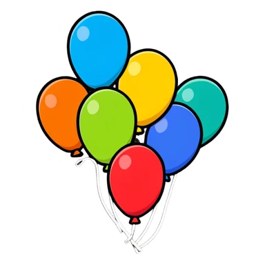 celebration poster with balloons sticker
