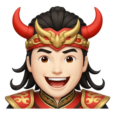 Lu bu laughing mainiatically  sticker