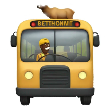 An Elk driving a bus sticker