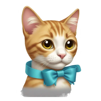 Cat wearing bow sticker