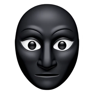 black mask with big nose sticker