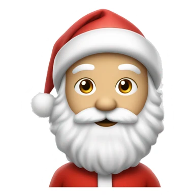 “An adorable Santa with a red suit, fluffy white beard, rosy cheeks, big eyes, and a red hat with a white pom-pom réaliste  sticker