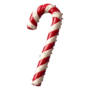 Isolate the candy cane on a transparent background, removing all background elements. sticker