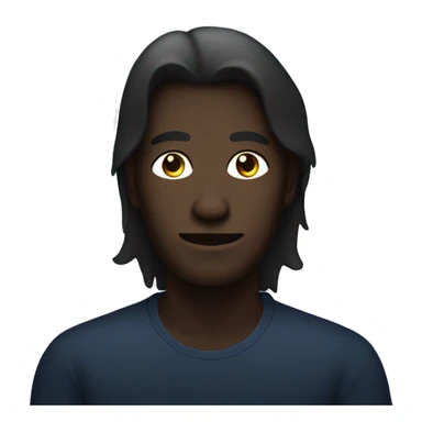 silhouette of a man sitting with long hair facing the viewer sticker