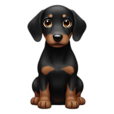 black sausage puppy sticker