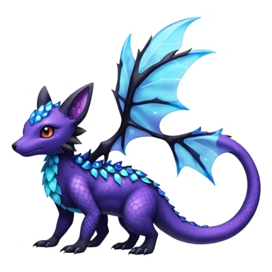 Scaley Exotic Salandit-Aurorus-Umbreon-Fakémon-hybrid-creature (full body)  sticker