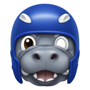hippo with royal blue football helmet sticker