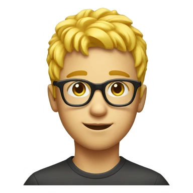 handsome kid with glases and yellow hair sticker