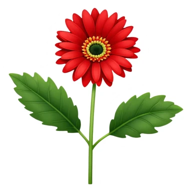 A single red gerbera flower with stalk sticker