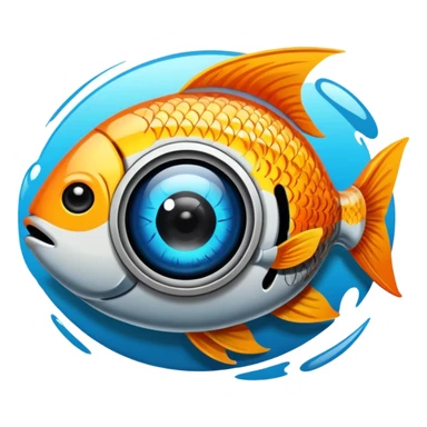 graffiti with fish eye effect sticker