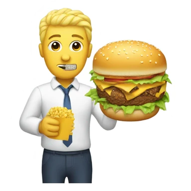 Corn eating a hamburger  sticker