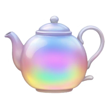 Pale holographic tea pot sticker