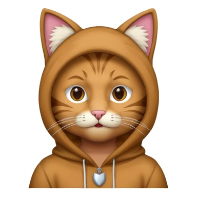 A man wearing cat clothes  and showing his paws sticker