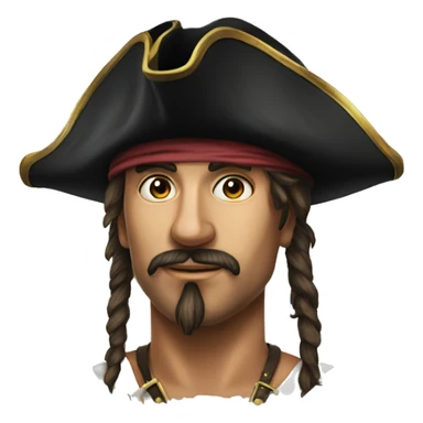 realistic portrait pirate steampunk sticker