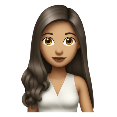 Brunette girl long hair with a martini sticker