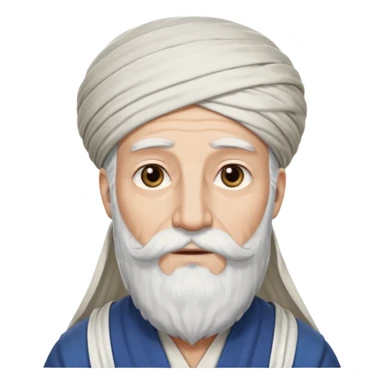 abraham from the bible, long white beard, with long turban sticker