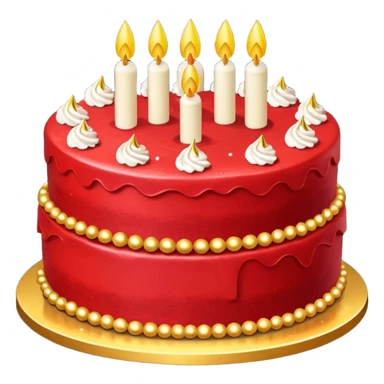 red cake with golden details and sparkles sticker