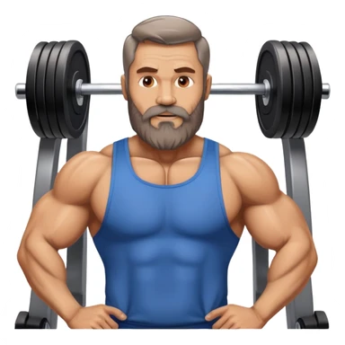 50 year old muscular fathers with beard talking in a gym sticker