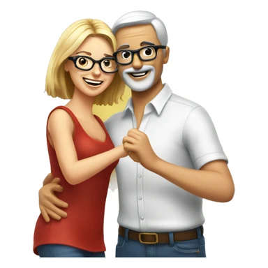 white couple dancing salsa the lady whereas eye glasses sticker