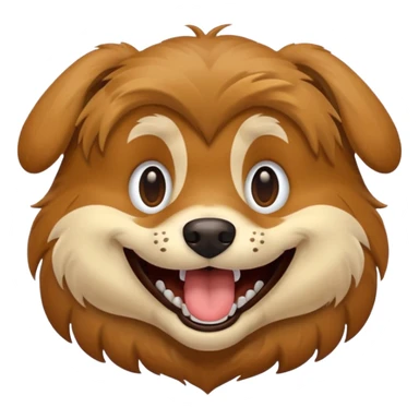 Dog with big smiling mouth but no teeth. Base the image off of the character "DogDay" sticker