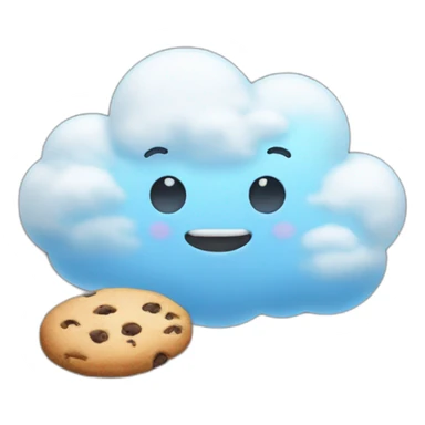 A cute cloud eating a cookie sticker