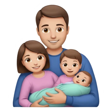 dad with short brown hair and fair skin with baby girl sticker