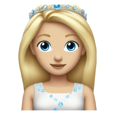 Blond girl blue eyes tiara sticker