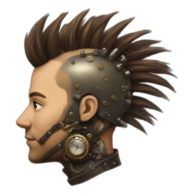 Photorealistic steampunk mohawk sticker