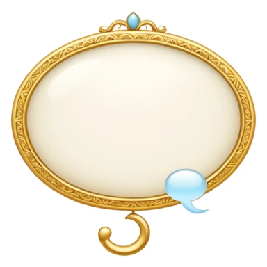 A white thought bubble with elegant golden details and accents sticker