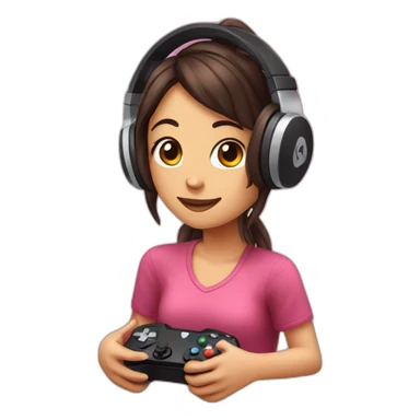 Heart-shaped gamer girl listening music sticker
