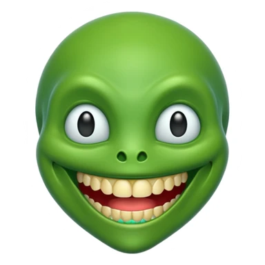 generate a classic alien emoji with teeth sticker