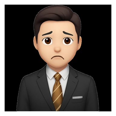 Change the facial expression to sad, keeping the same style as the reference image. sticker