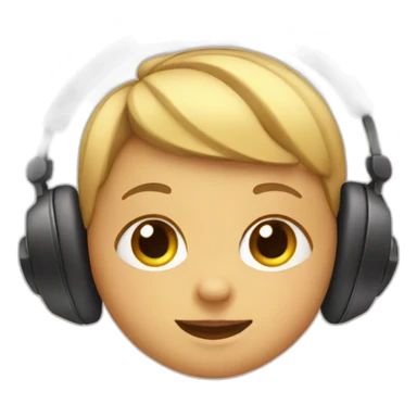 Baby emoji wearing headphones sticker