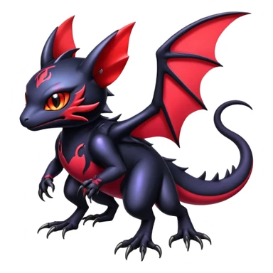 Shiny Epic Badass Gothic Noibat-Salandit-Litten-Hybrid sticker