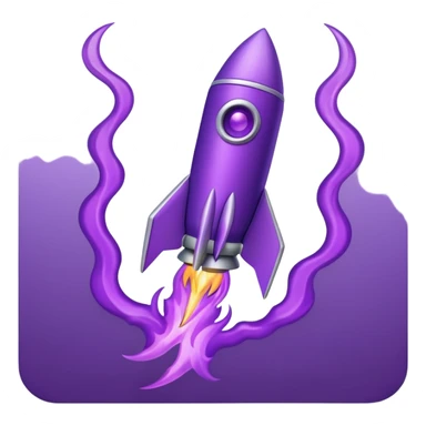 purple rocket purple flame sticker