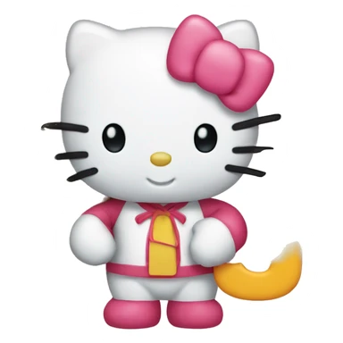 Hello kitty holding the letter j sticker