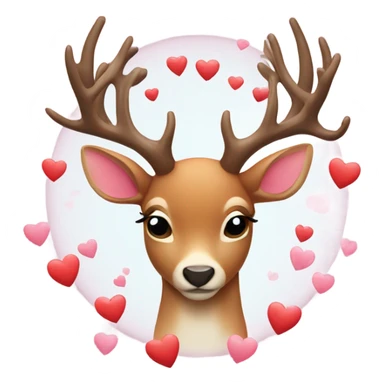 Deer with hearts  sticker