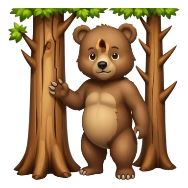 Bear and tree sticker