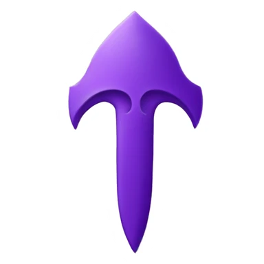 An Religious Emoji with an Spear in the Middle and Backround its Purple sticker
