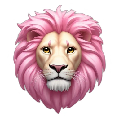 Create a carnival Theme lion in Light white pink & pastel pink, cross fire by hunters strip on back sticker
