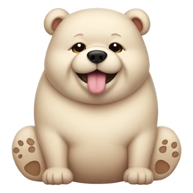 chubby bear dog with a belly sticker