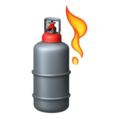 gas cylinder with flame sticker