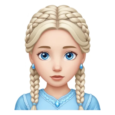 braided hair ice princess sticker